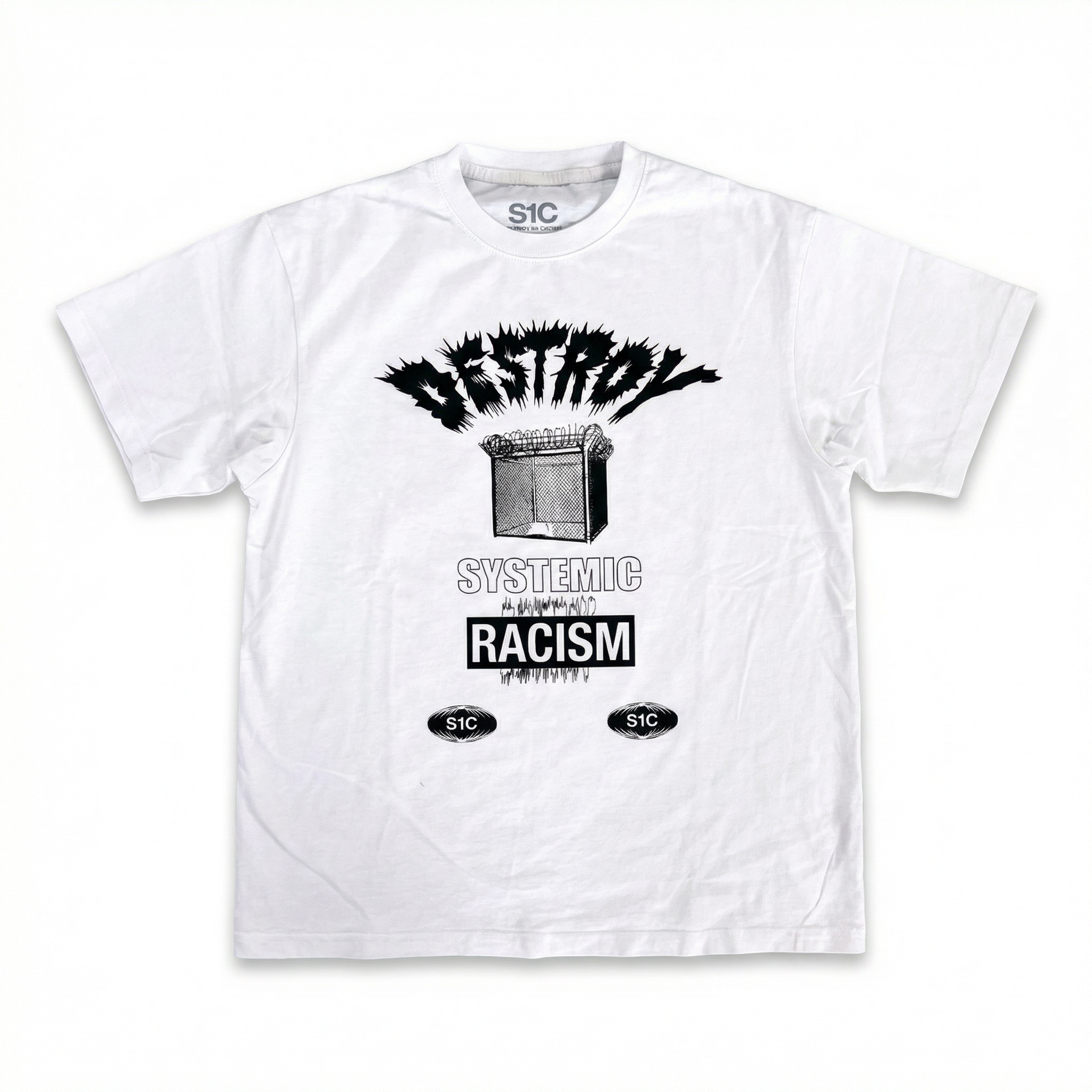 S1C Destroy Racism CAOS TOUR T-Shirt (WHITE)