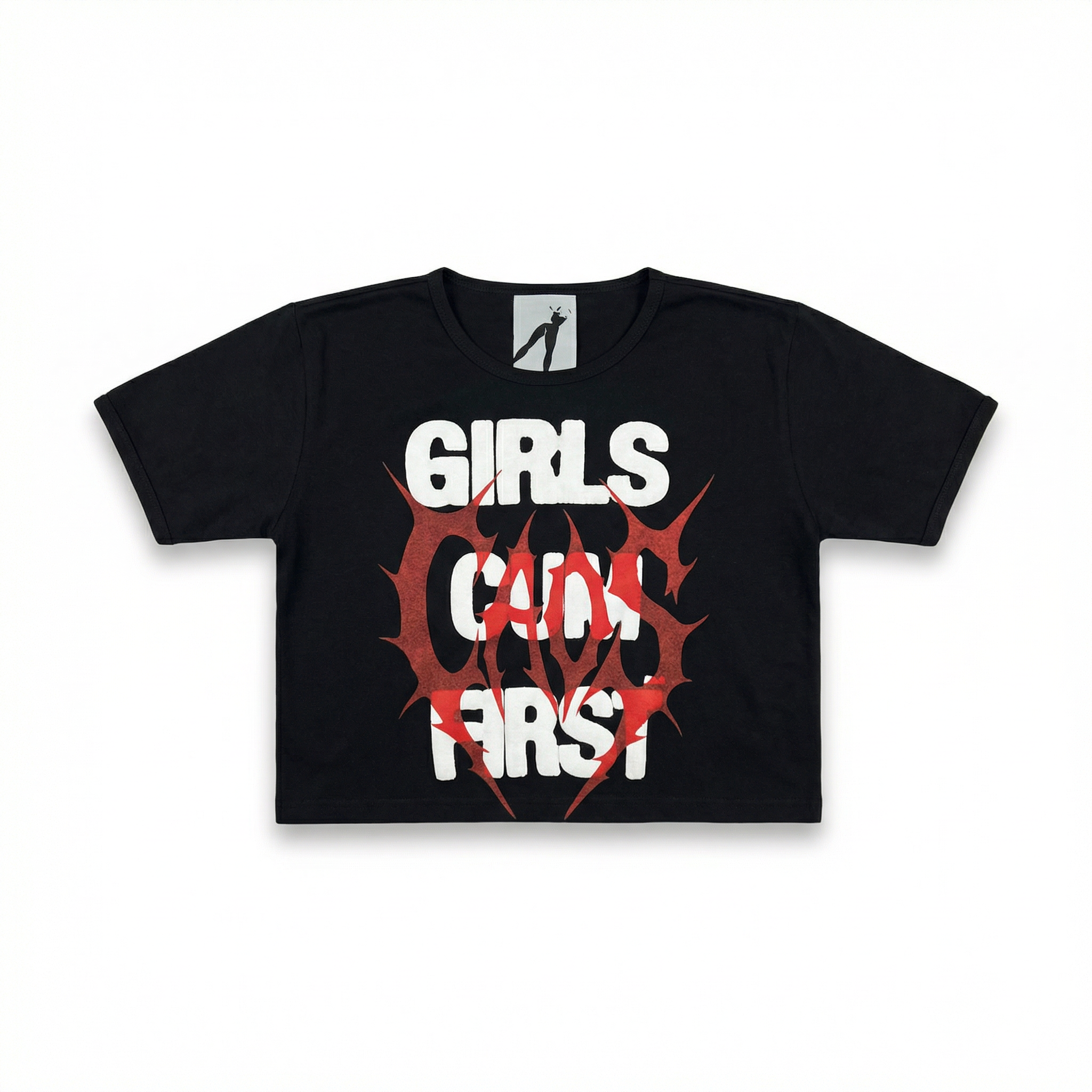 S1C Girls Cum First Boxy CAOS TOUR Baby Tee (BLACK)