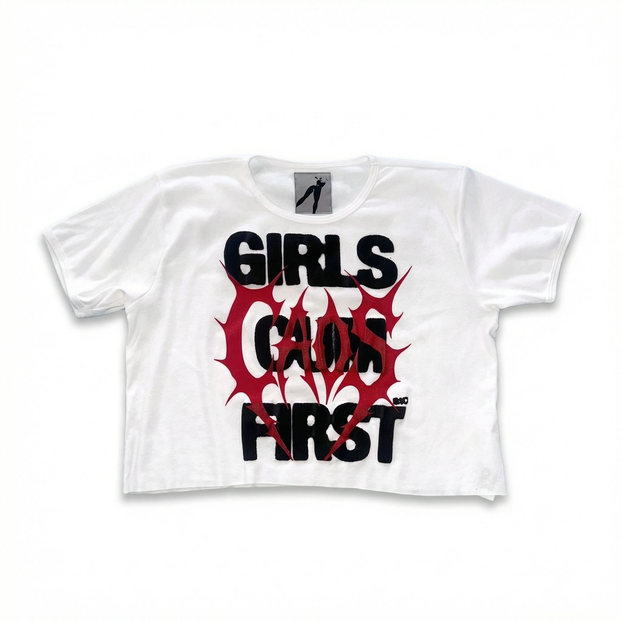 S1C Girls Cum First Boxy CAOS TOUR Baby Tee (WHITE)