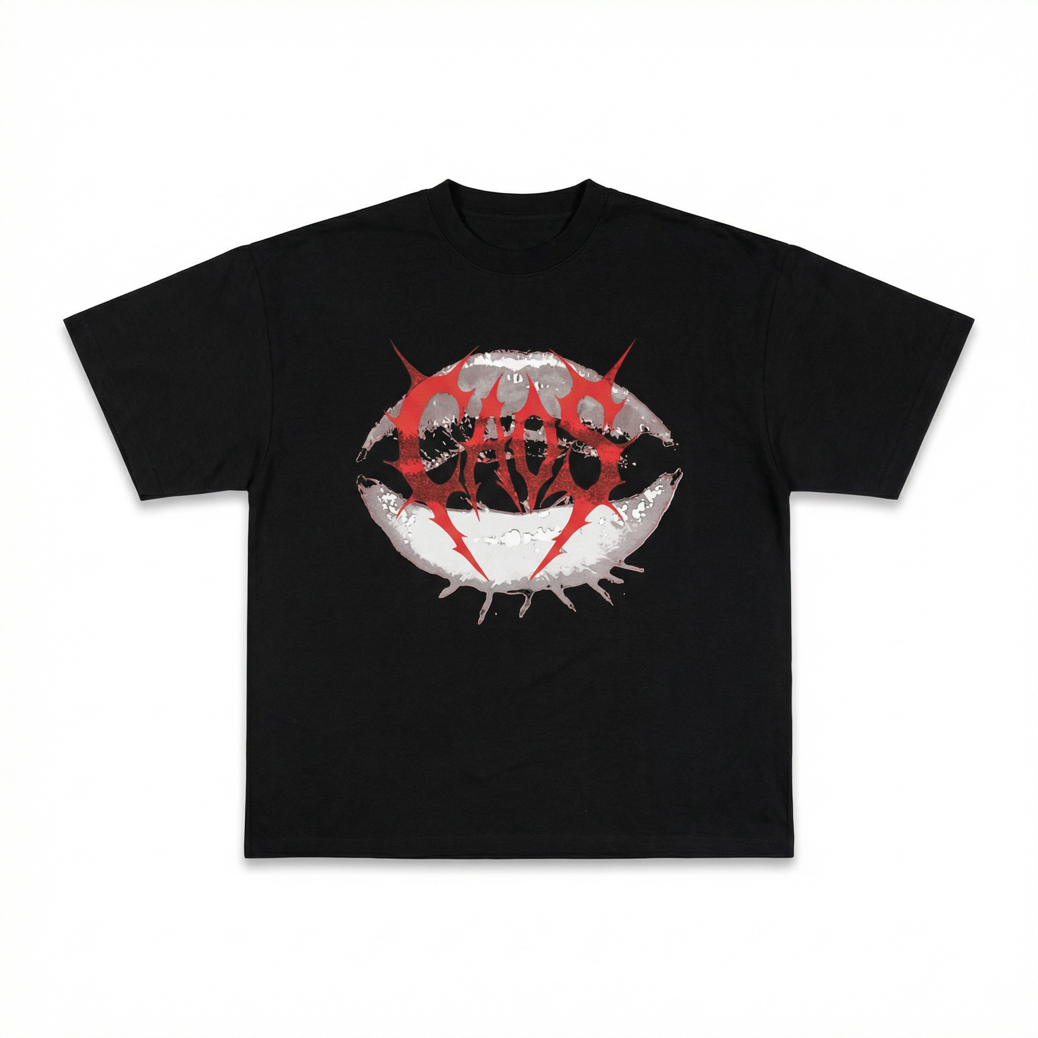 S1C Lips Tee CAOS TOUR (BLACK)