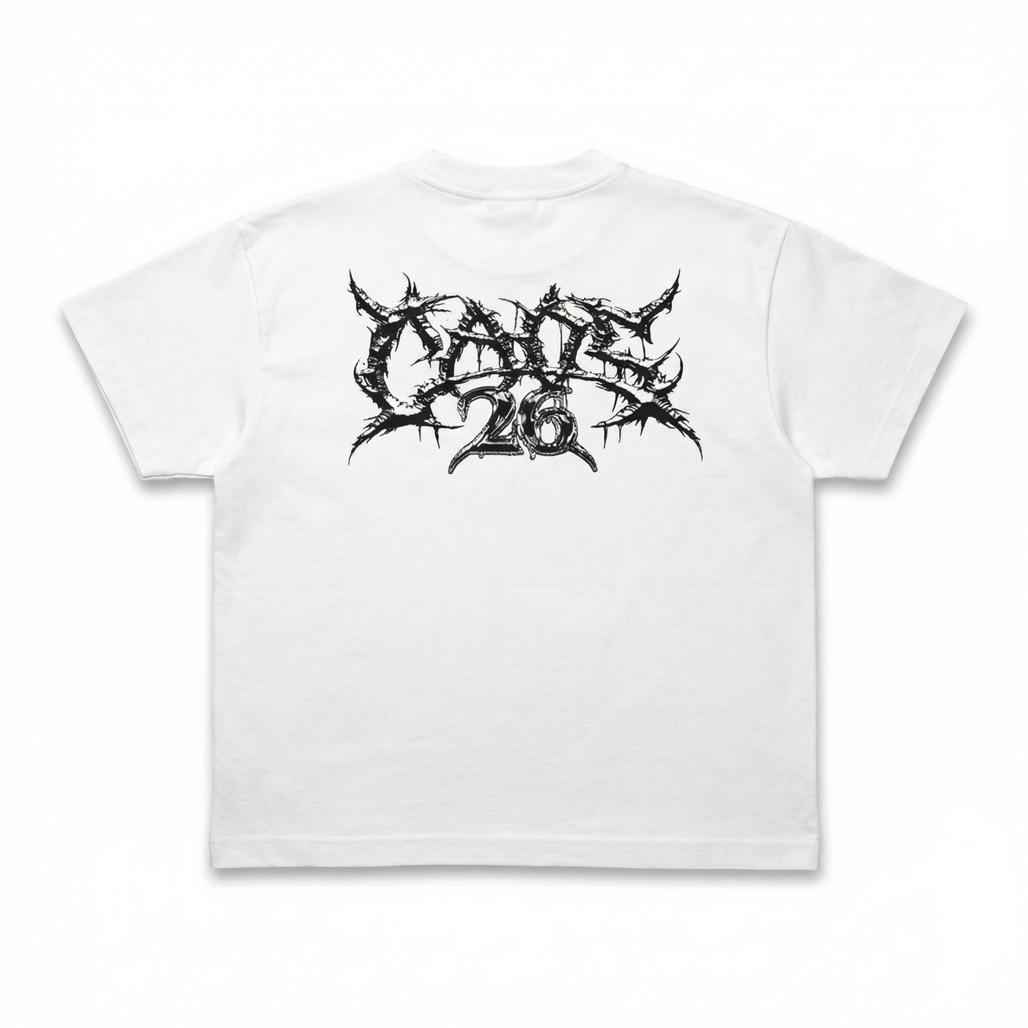 Girls Cum First Boxy CAOS TOUR T-Shirt (WHITE)
