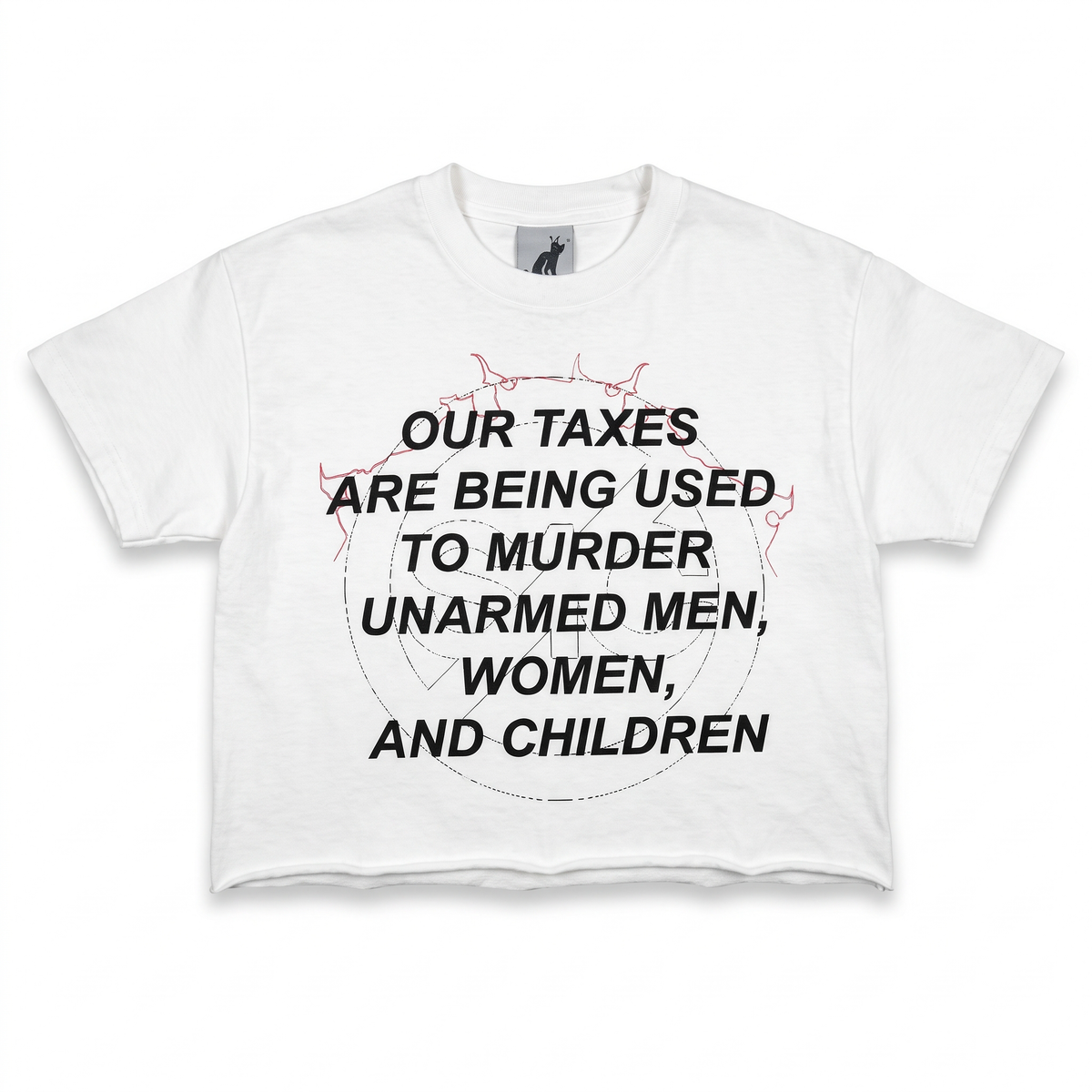 'Power Feeds on Silence' Cropped Tee